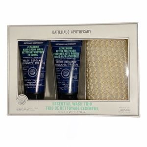 Bath Haus Apothecary Essential Wash 3pcs Hair Body Wash, Face Wash & Sponge